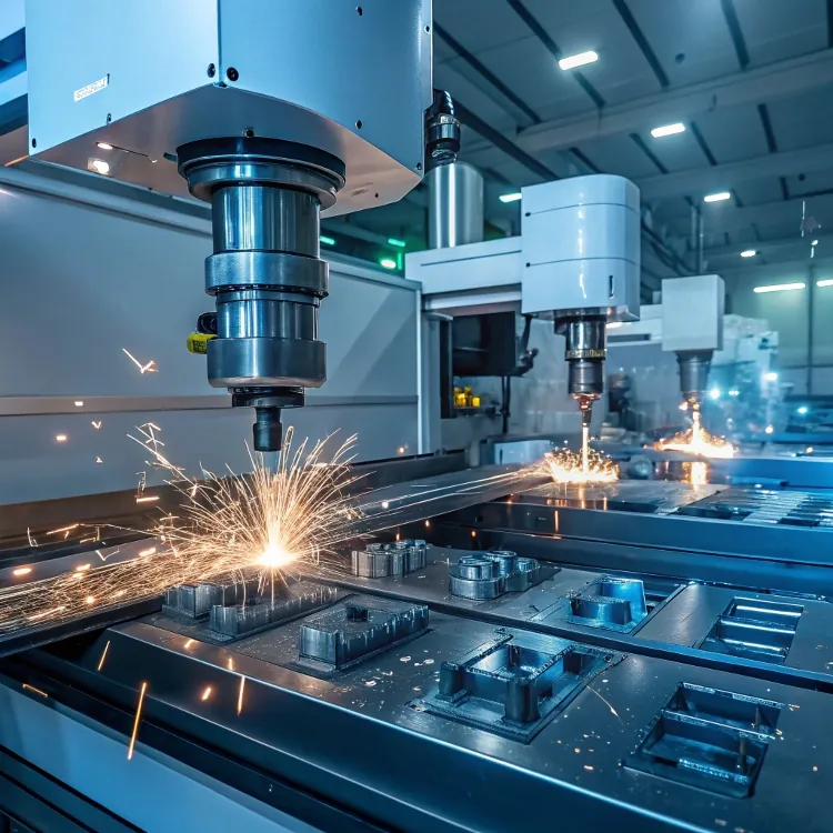 Automated CNC laser cutting metal sheets
