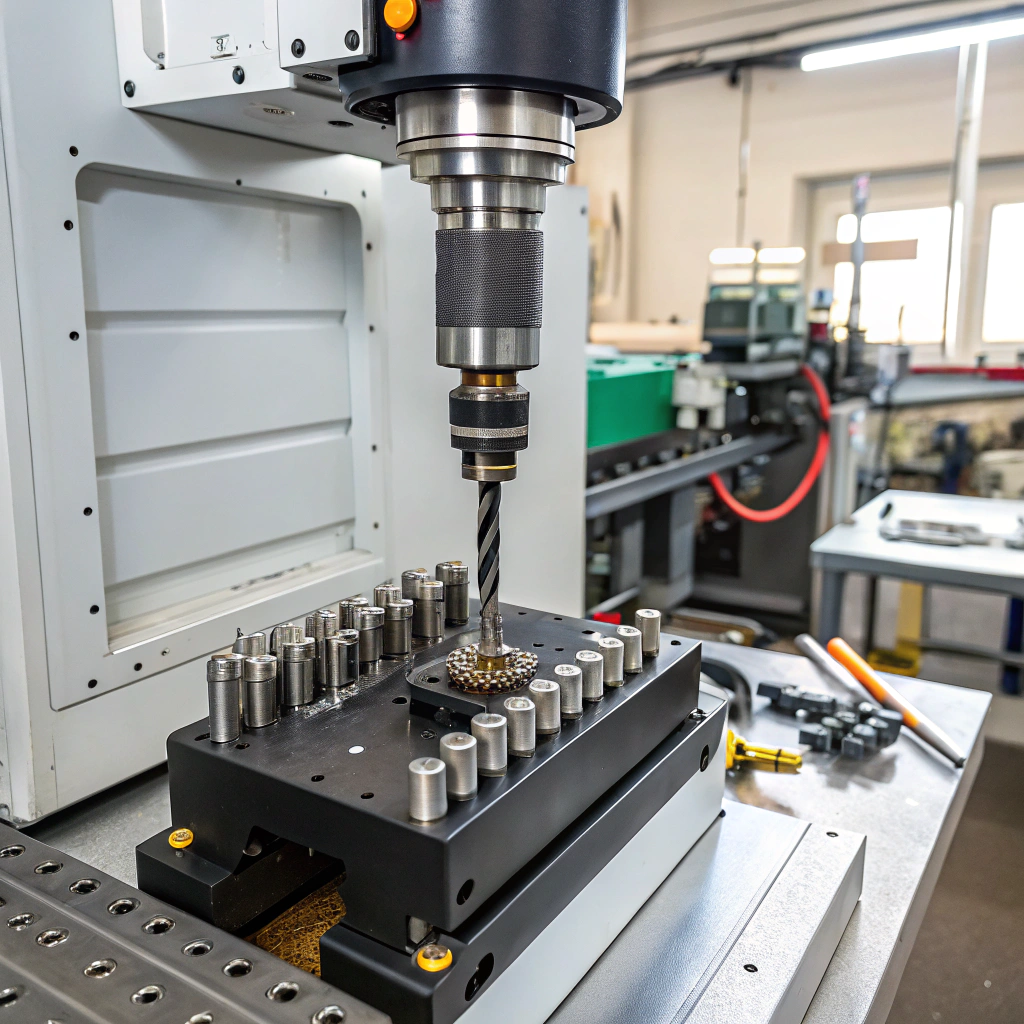 black leather backpack with gold accents