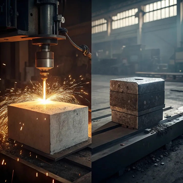 CNC laser cutting metal mold block