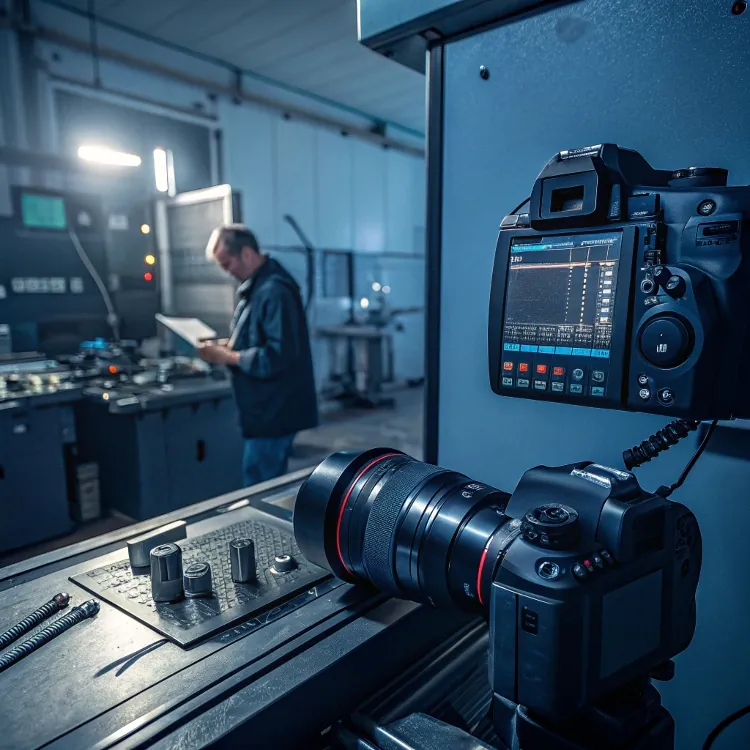 CNC machine vision system in workshop