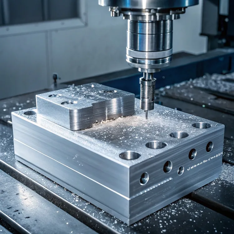 CNC milling aluminum mold block