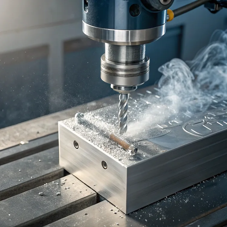 Drilling CNC machine in action
