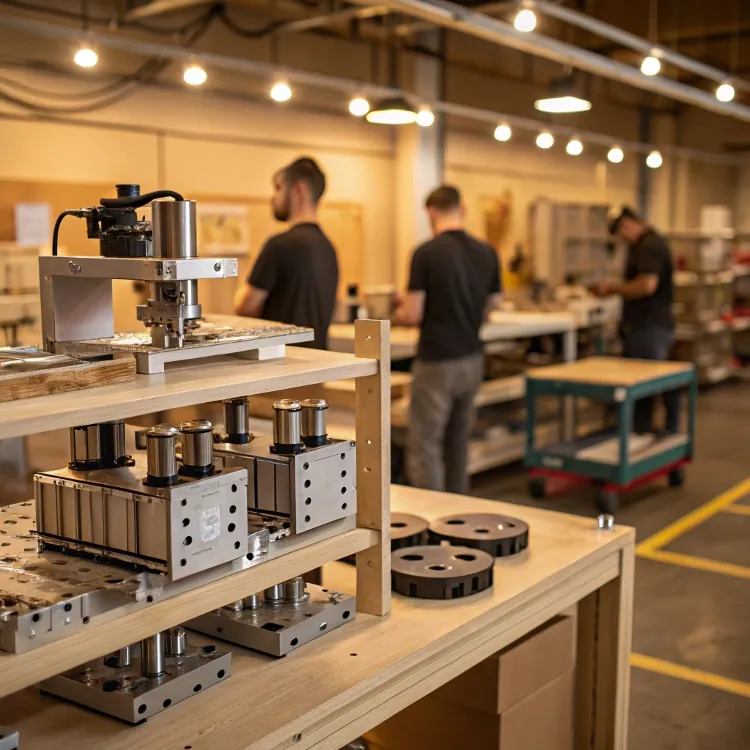 Factory workshop with milling equipment