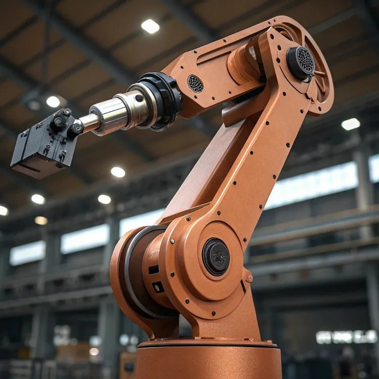 Industrial robotic arm in factory