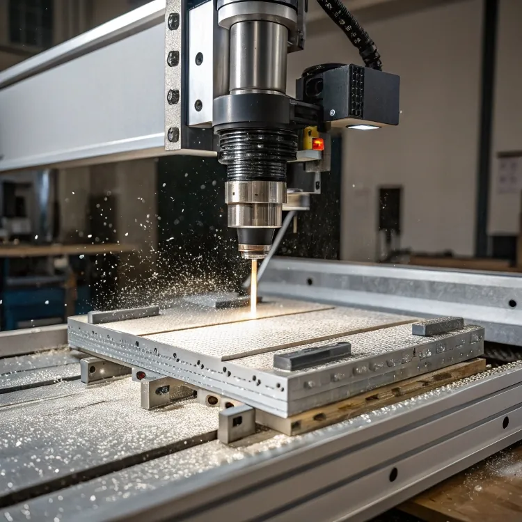Precision CNC machine cutting aluminum sheet