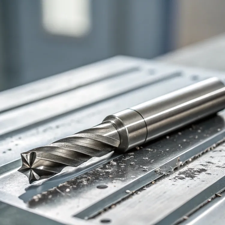 Sharp end mill cutter on table